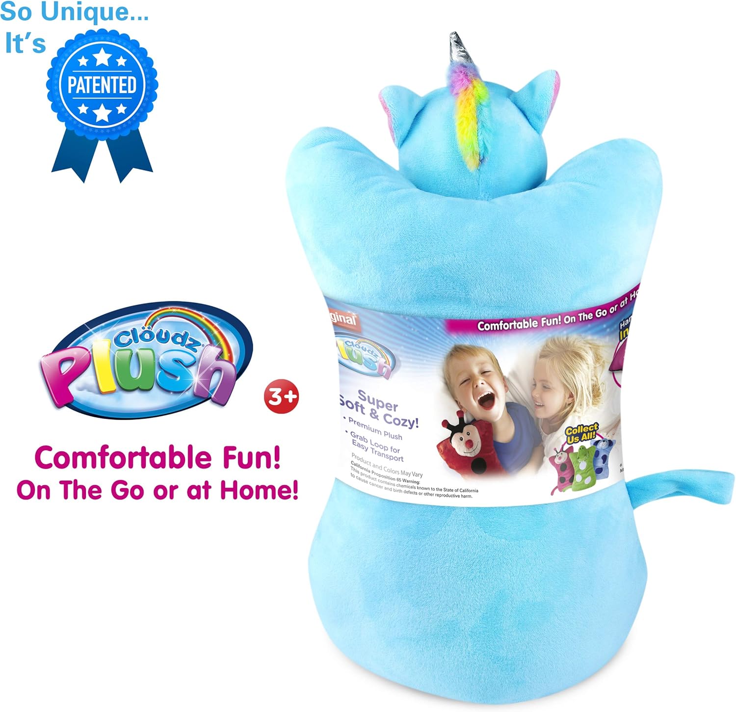 Cloudz Plush On Hand Kids Travel Pillow - Unicorn 1
