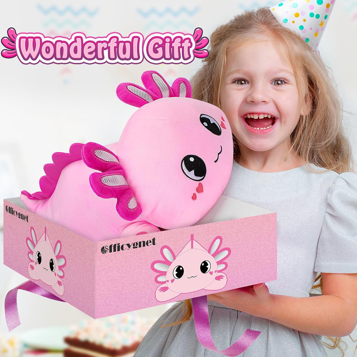 Officygnet 13 Inch Axolotl Plush Pillow