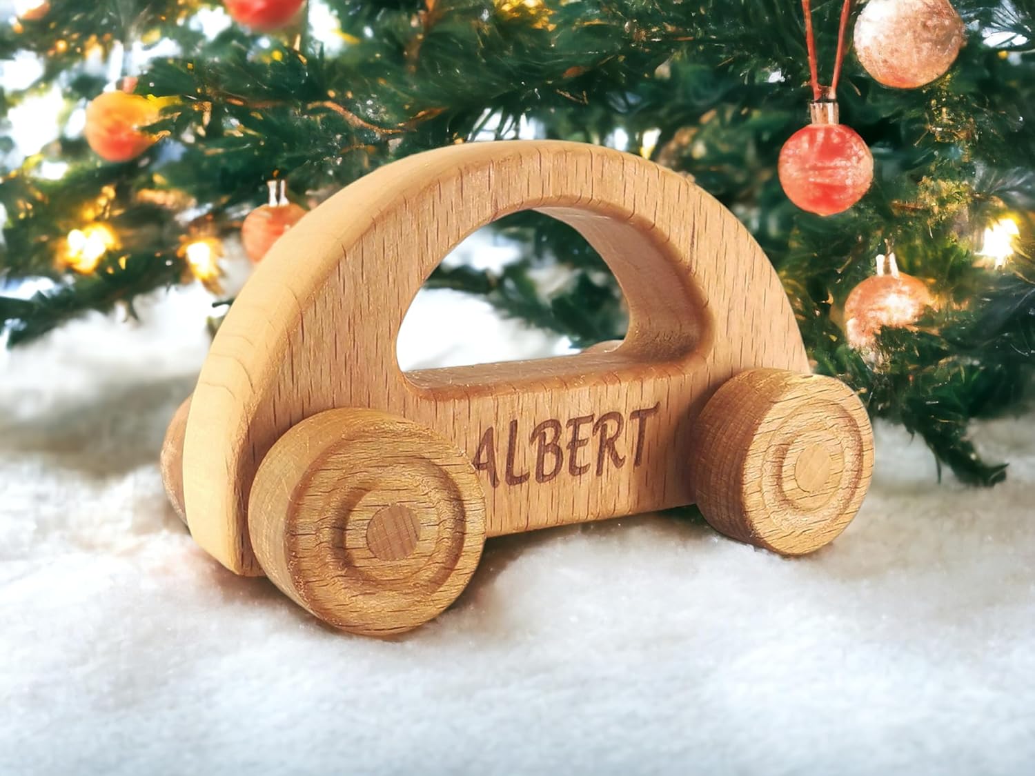 Personalized Wooden Toy Car for Toddlers 1-3 1