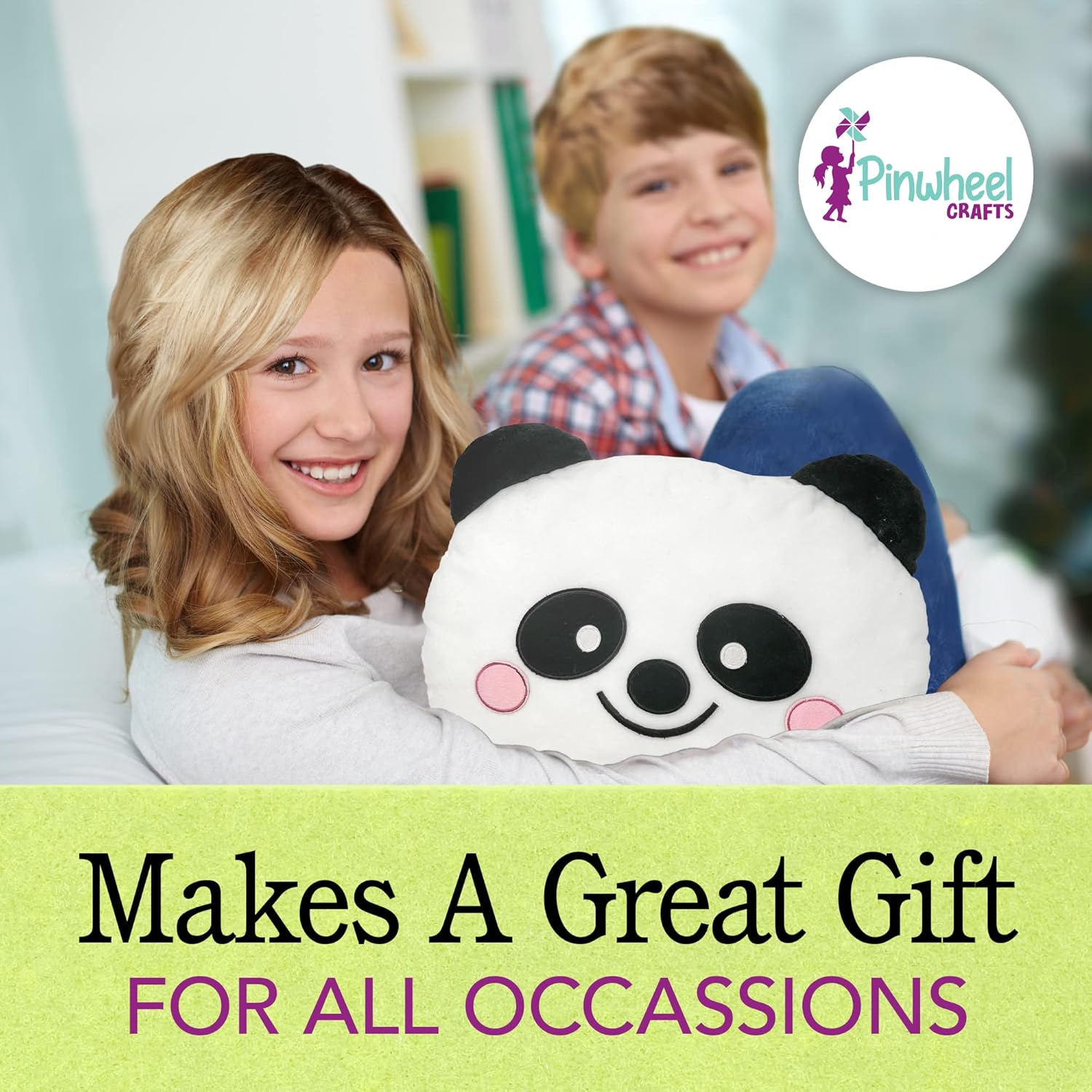 Beginner Sewing Kit for Kids 8-12 - Panda Pillow DIY Craft