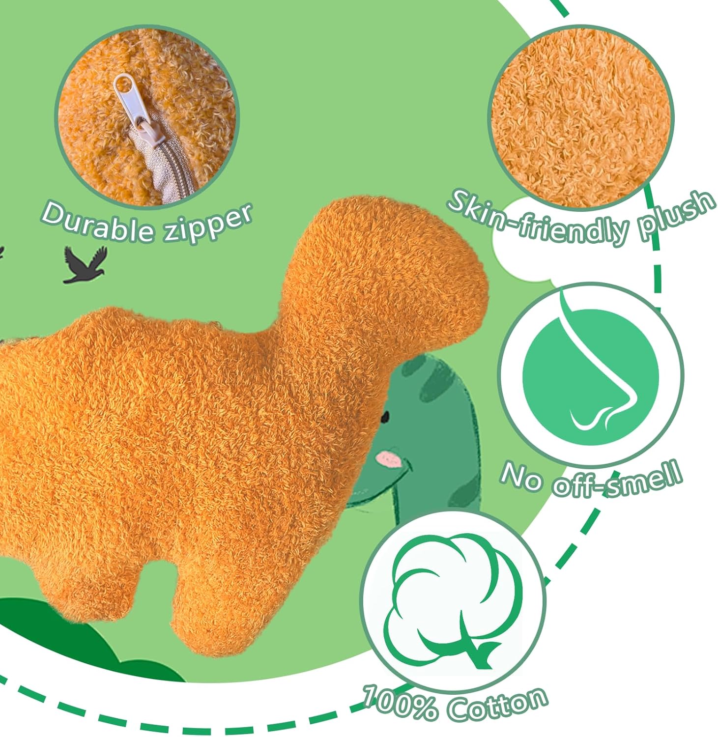 4 Pack Dino Nugget Pillow Set with Plush Toys