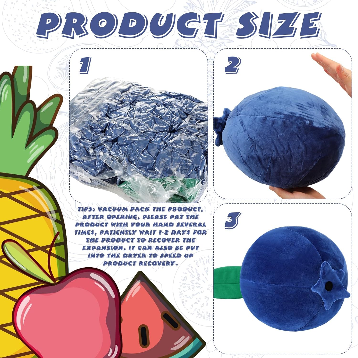 Beeveer Cute Blueberry Plush Pillow Kawaii Hugging Toy