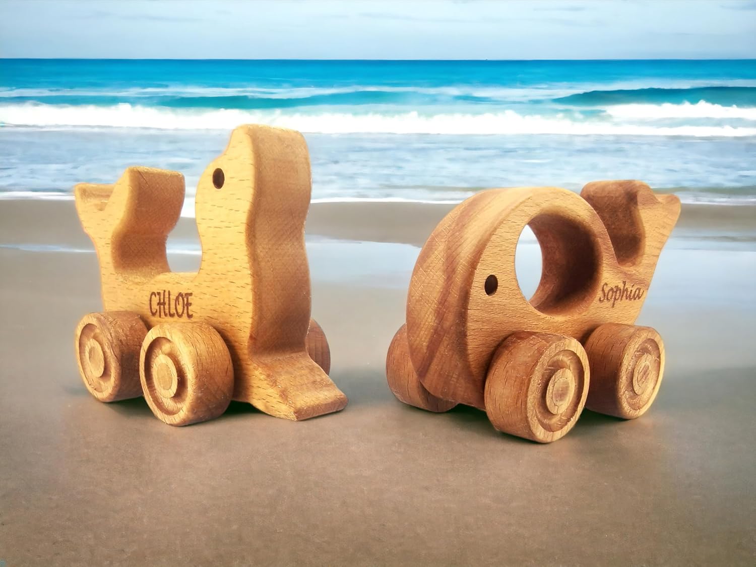 Personalized Wooden Animal Push Toy for Baby
