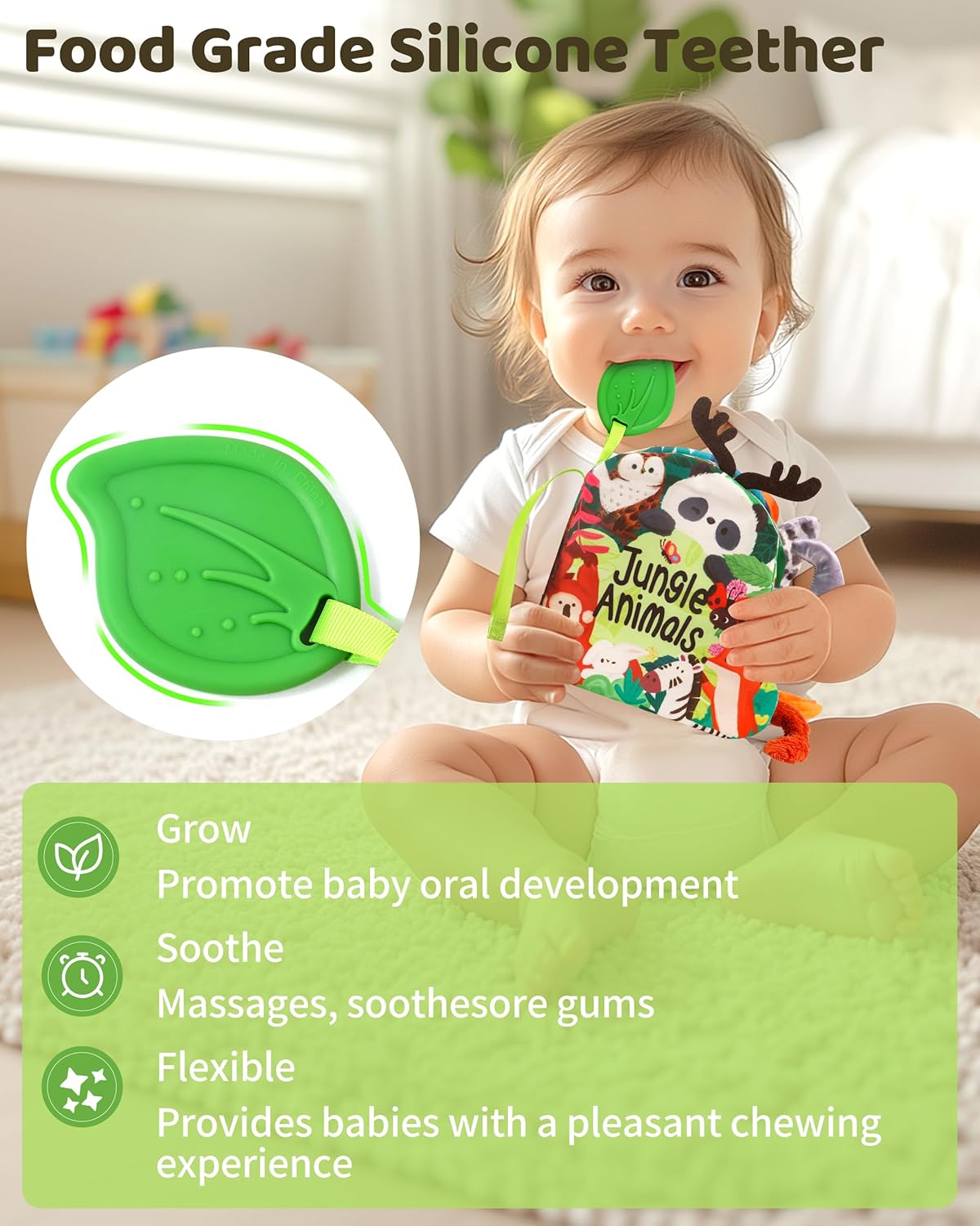 Jovow Baby Books 0-18 Months Teething Tummy Time Toys