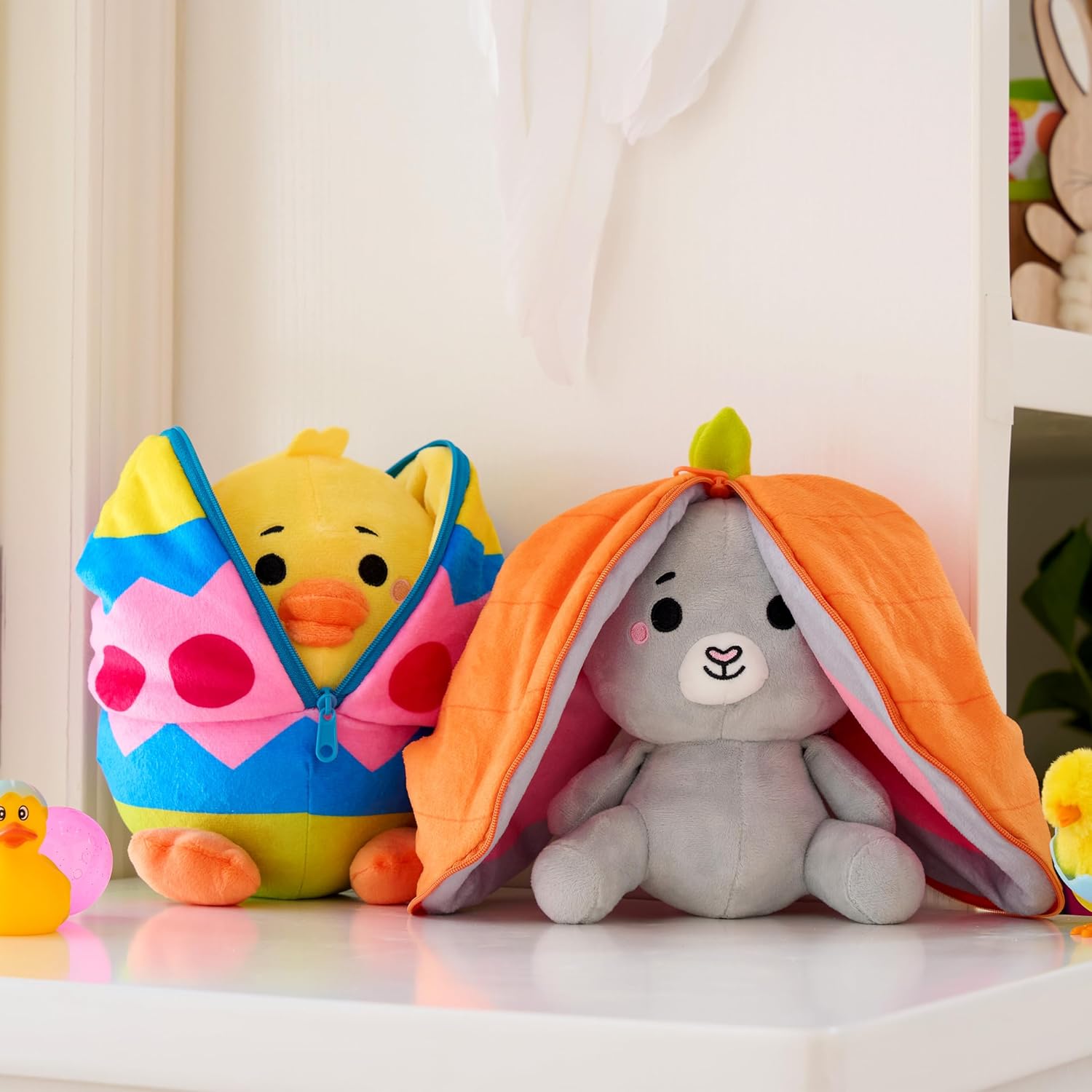 JOYIN 2 PCS Easter Plush Hiding Bunny Chick