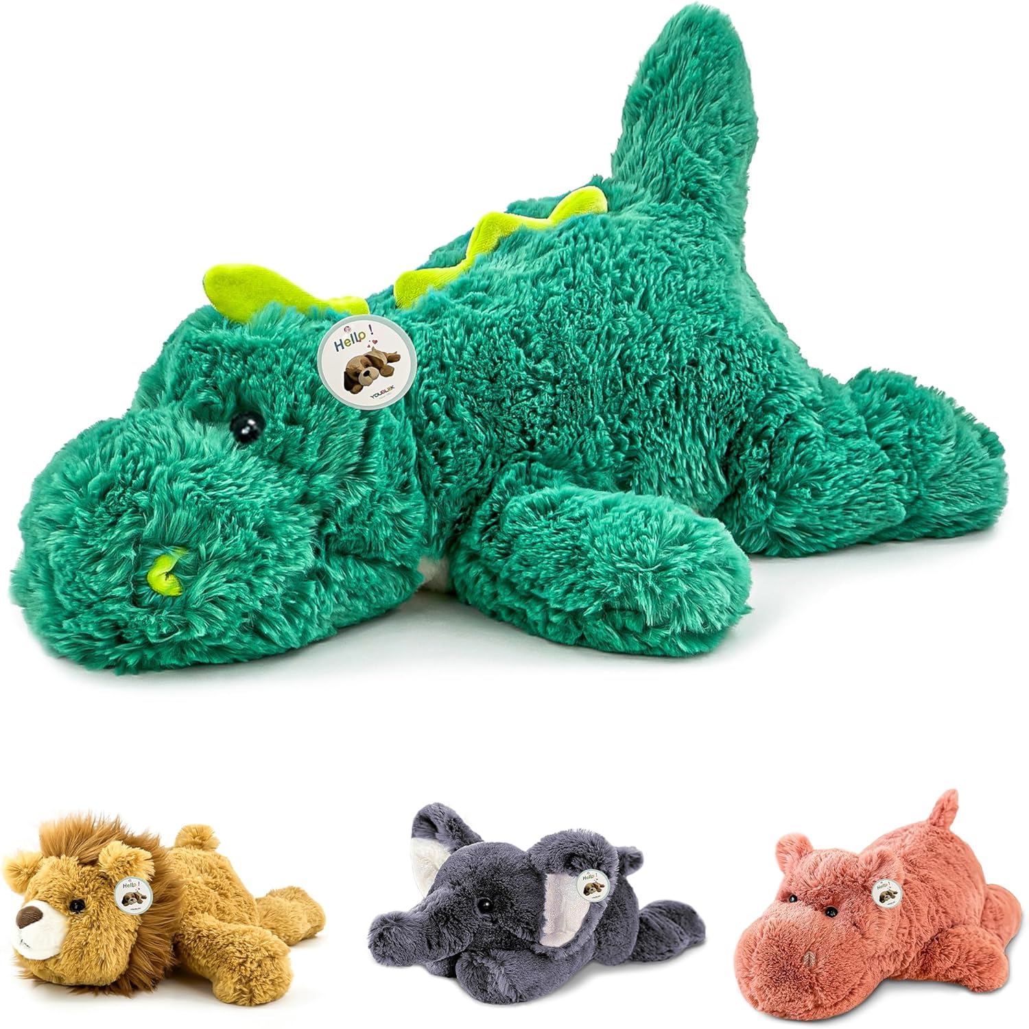 YOUBLEK 20 Weighted Plush Toy Dinosaur 4 Pounds Hugging Pillow