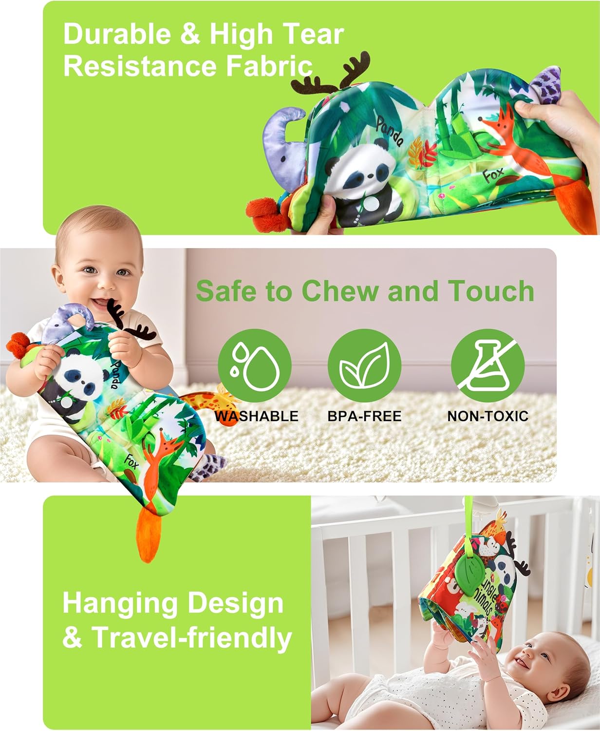 Jovow Baby Books 0-18 Months Teething Tummy Time Toys
