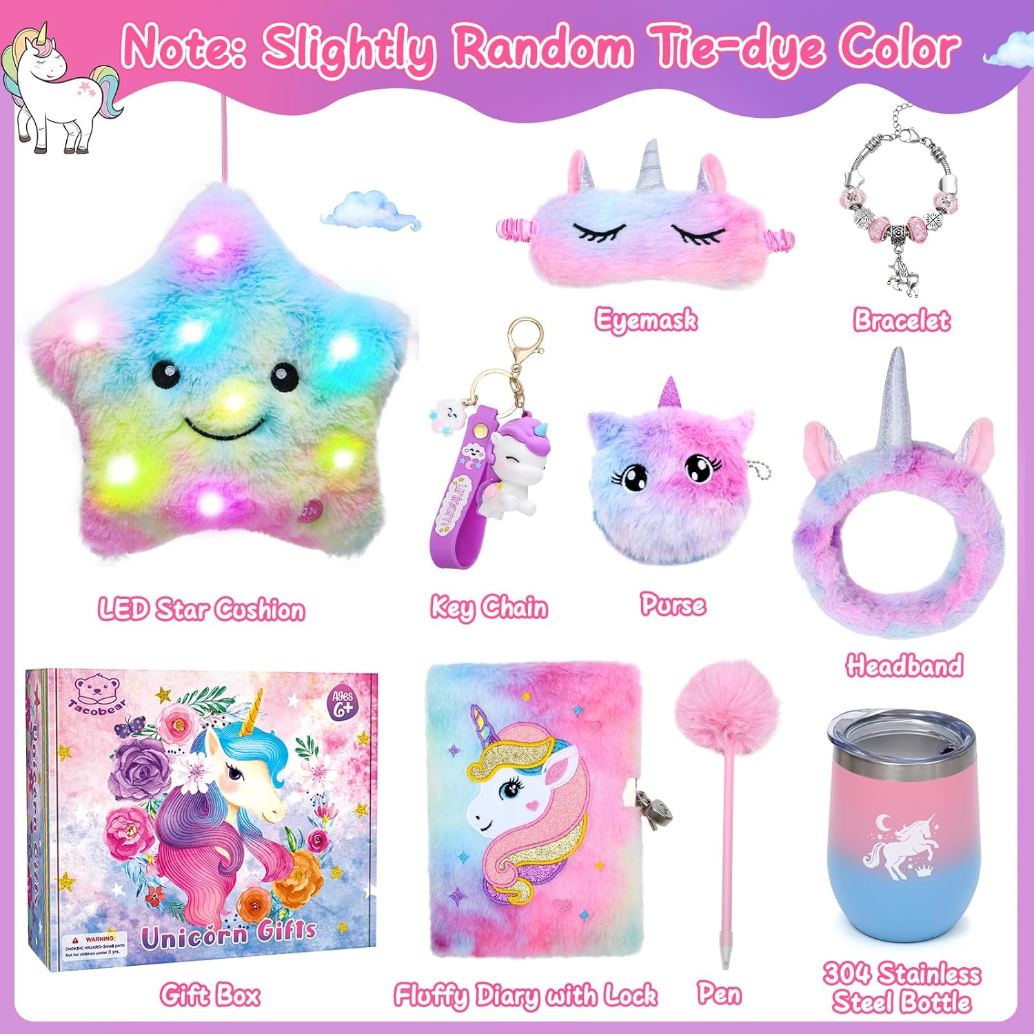 Tacobear Unicorn Gift Set for Girls 6-10 Years