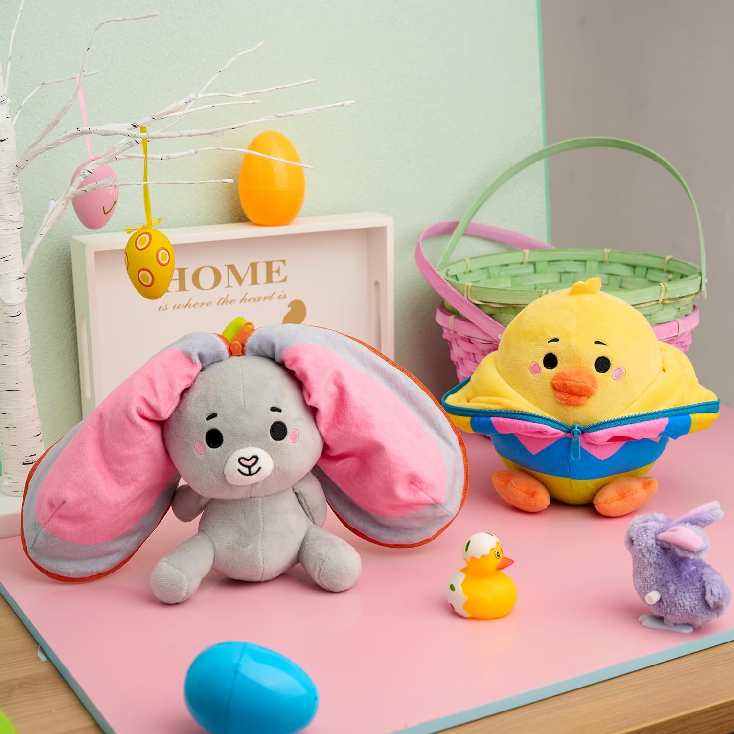 JOYIN 2 PCS Easter Plush Hiding Bunny Chick