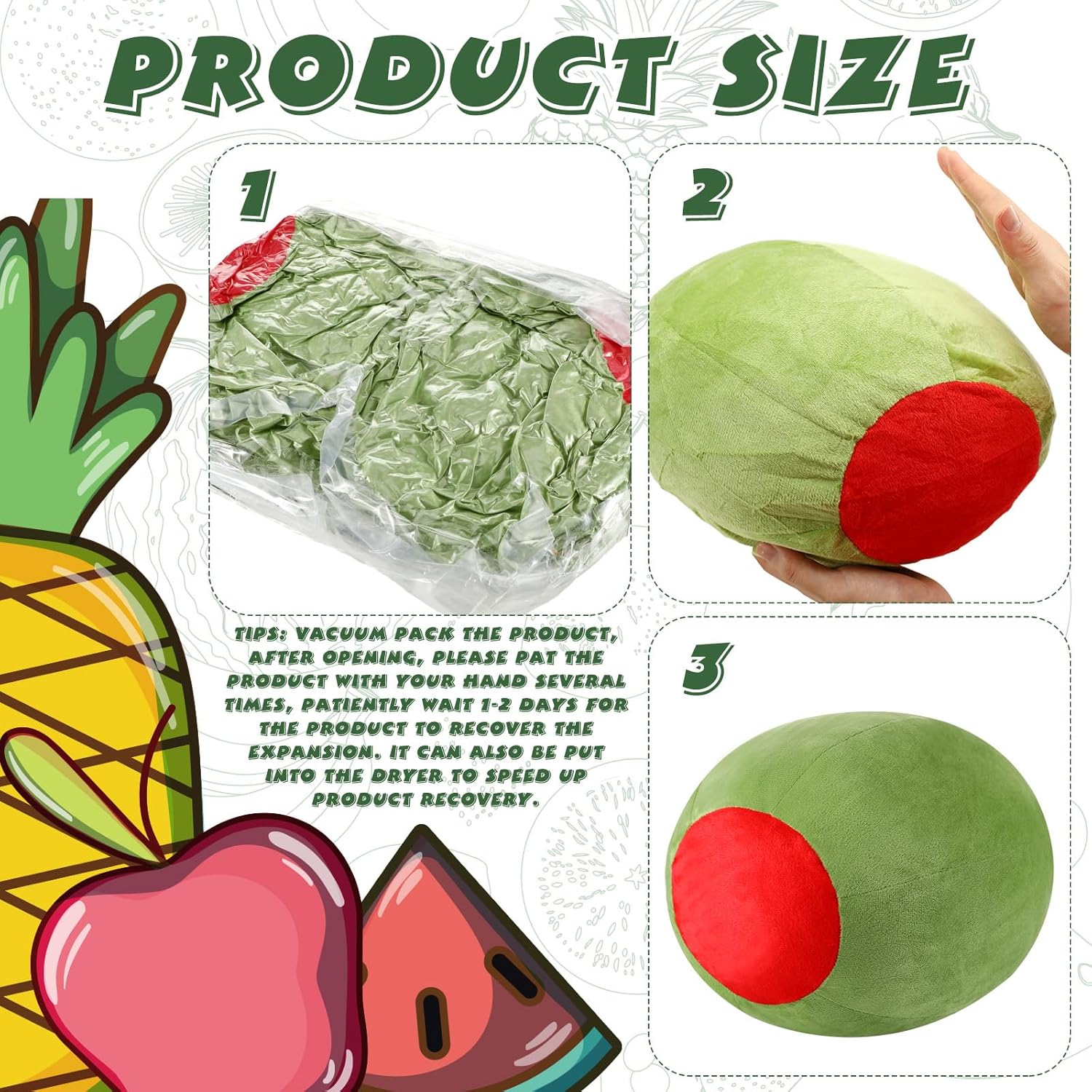 Beeveer Olive Shaped Plush Pillow Cute Hugging Toy