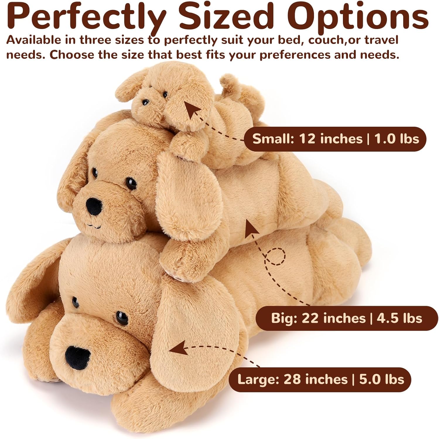 Gnomantic Yellow Lab Weighted Plush Pillow - 12 Inch 10 lbs