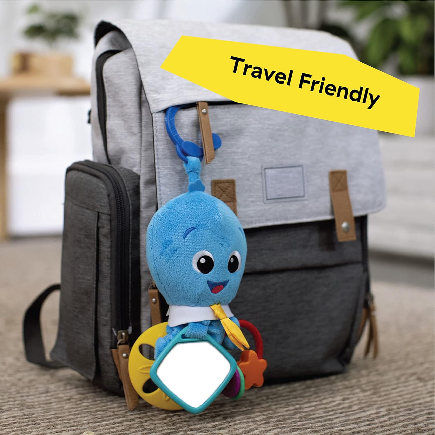 Baby Einstein Activity Arms Octopus BPA Free Stroller Toy Blue