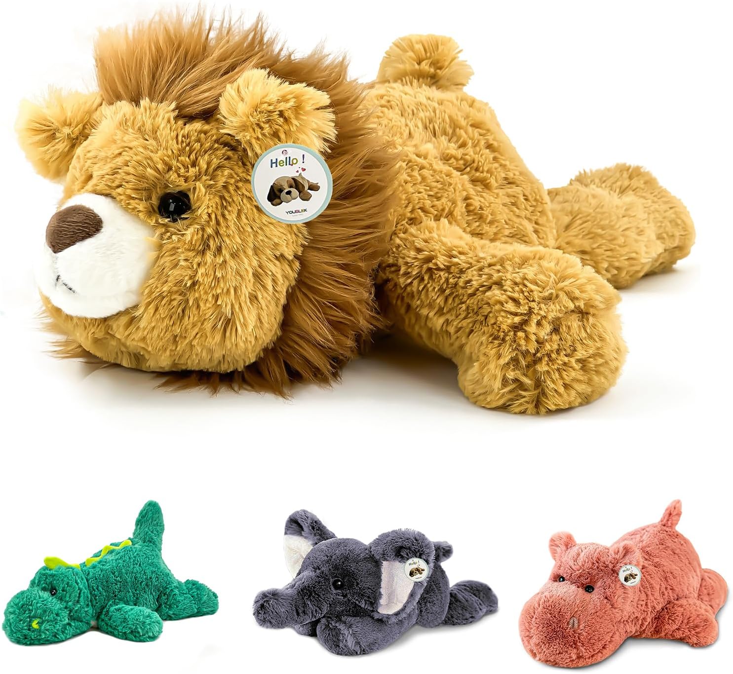 YOUBLEK 16 Weighted Lion Plush Toy for Kids Adults