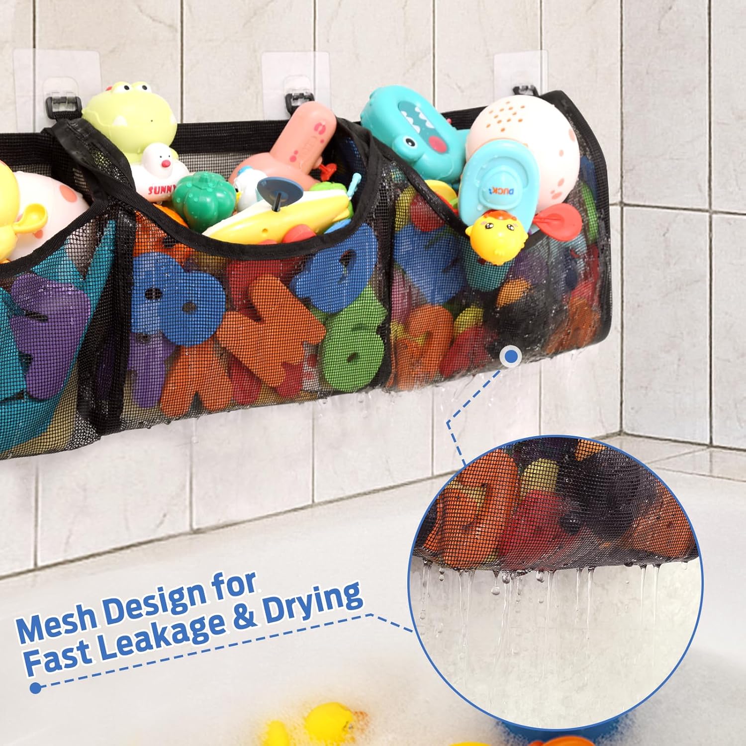 Goowin 3 Compartment Bath Toy Organizer