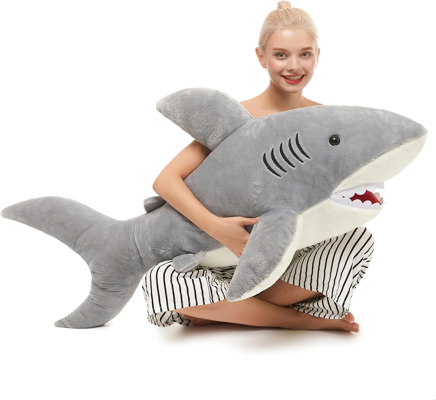 MorisMos Giant Shark Plush Pillow Toy 51 Inch