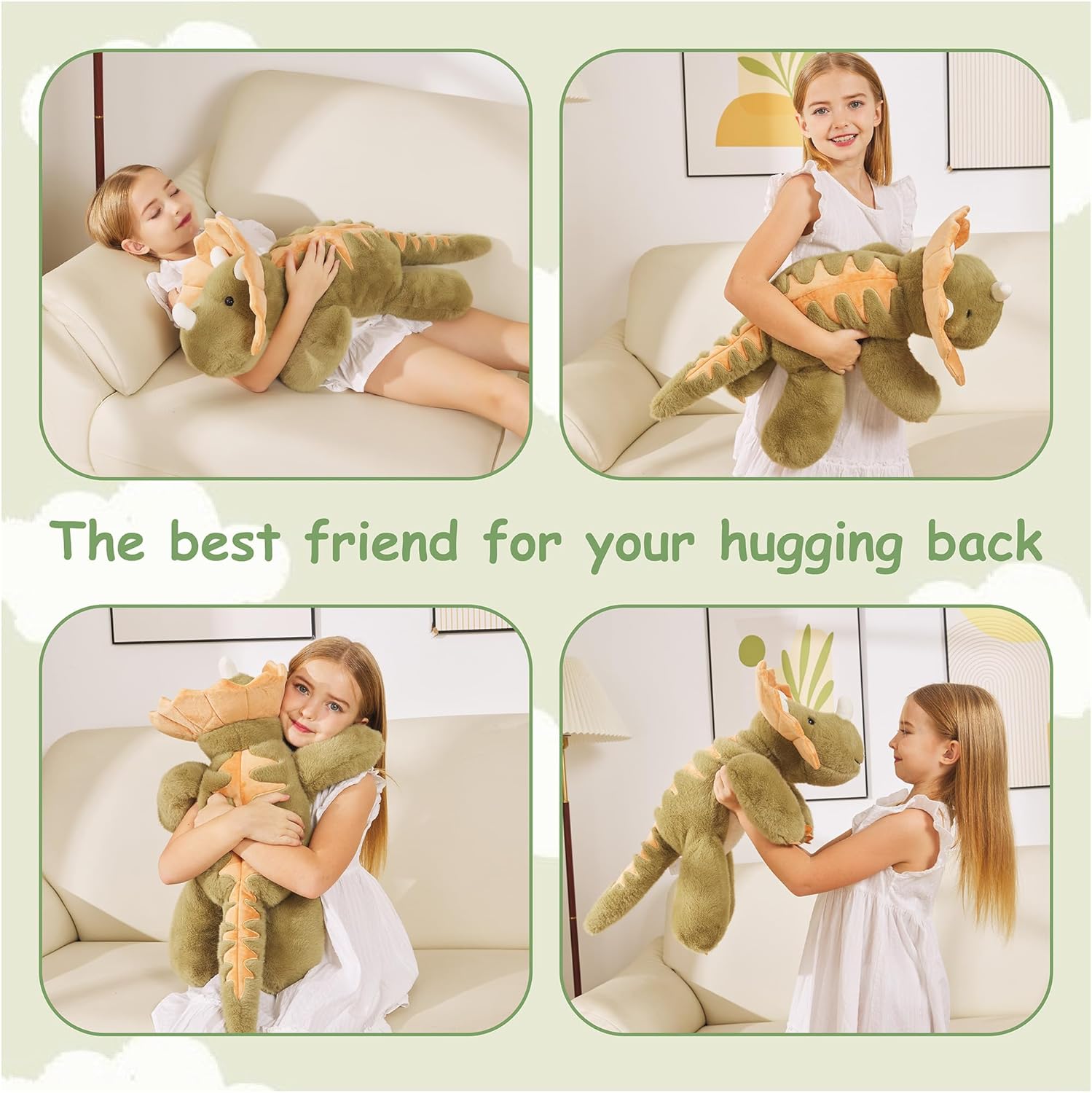 GILFWM Weighted Dino Plush Toy Pillow 5 lbs Ultra-Soft