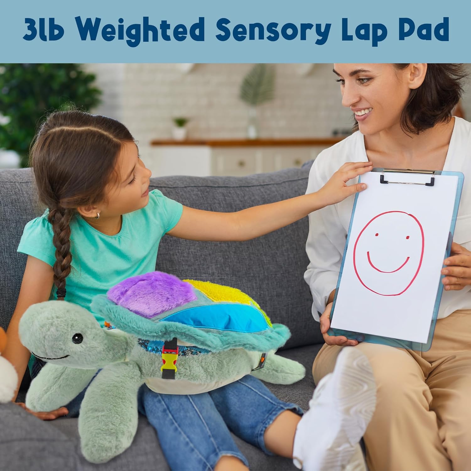 MEAVIA Weighted Sensory Sea Turtle Lap Pad 1
