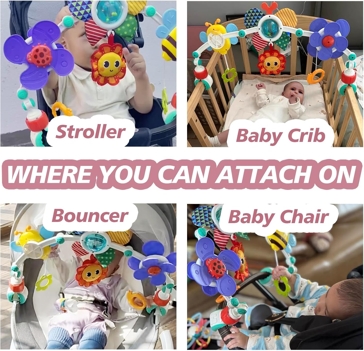 UTOPLIKEY Baby Activity Arch Toy with Rattles and Crinkles