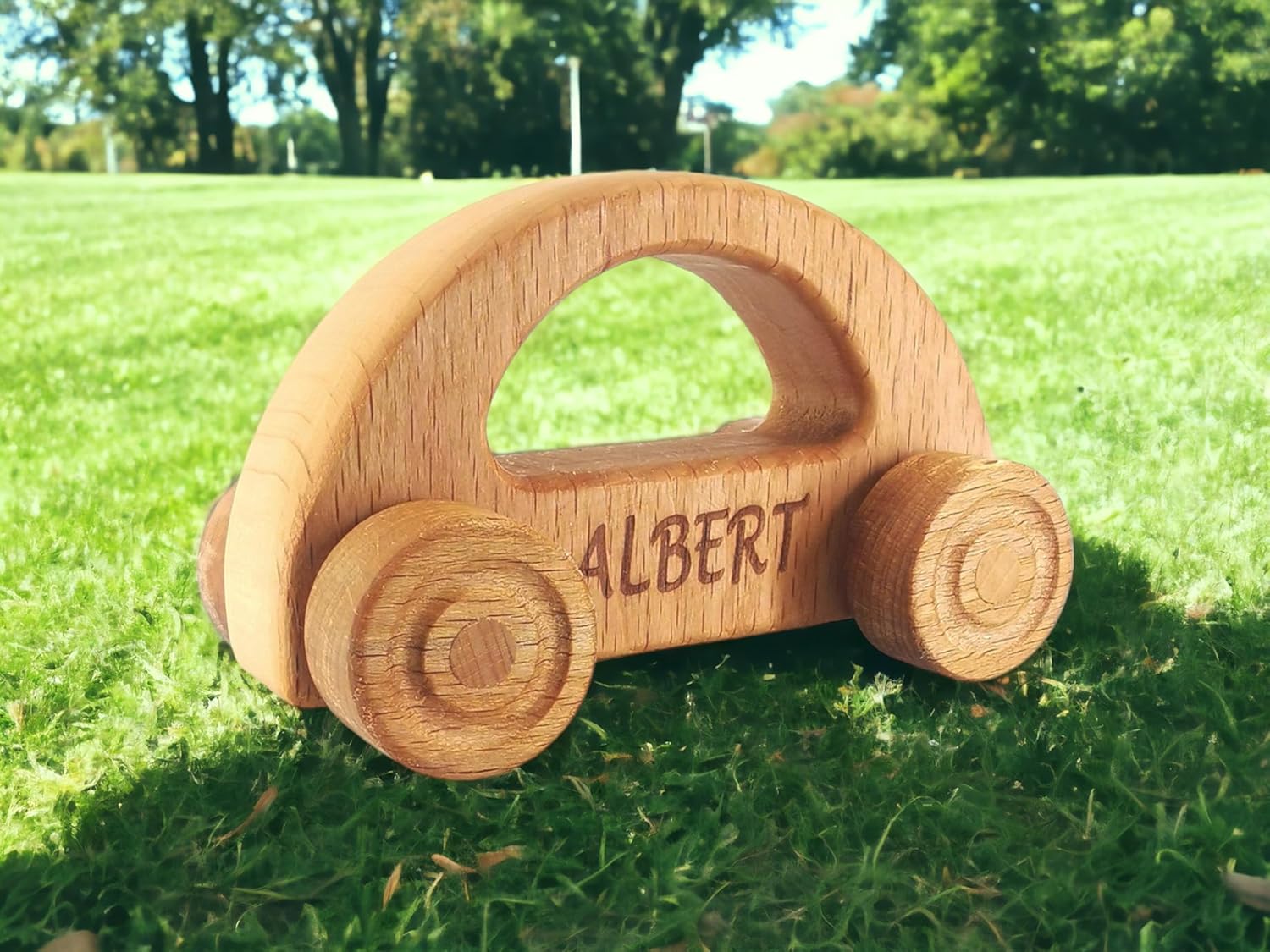 Personalized Wooden Toy Car for Toddlers 1-3 1