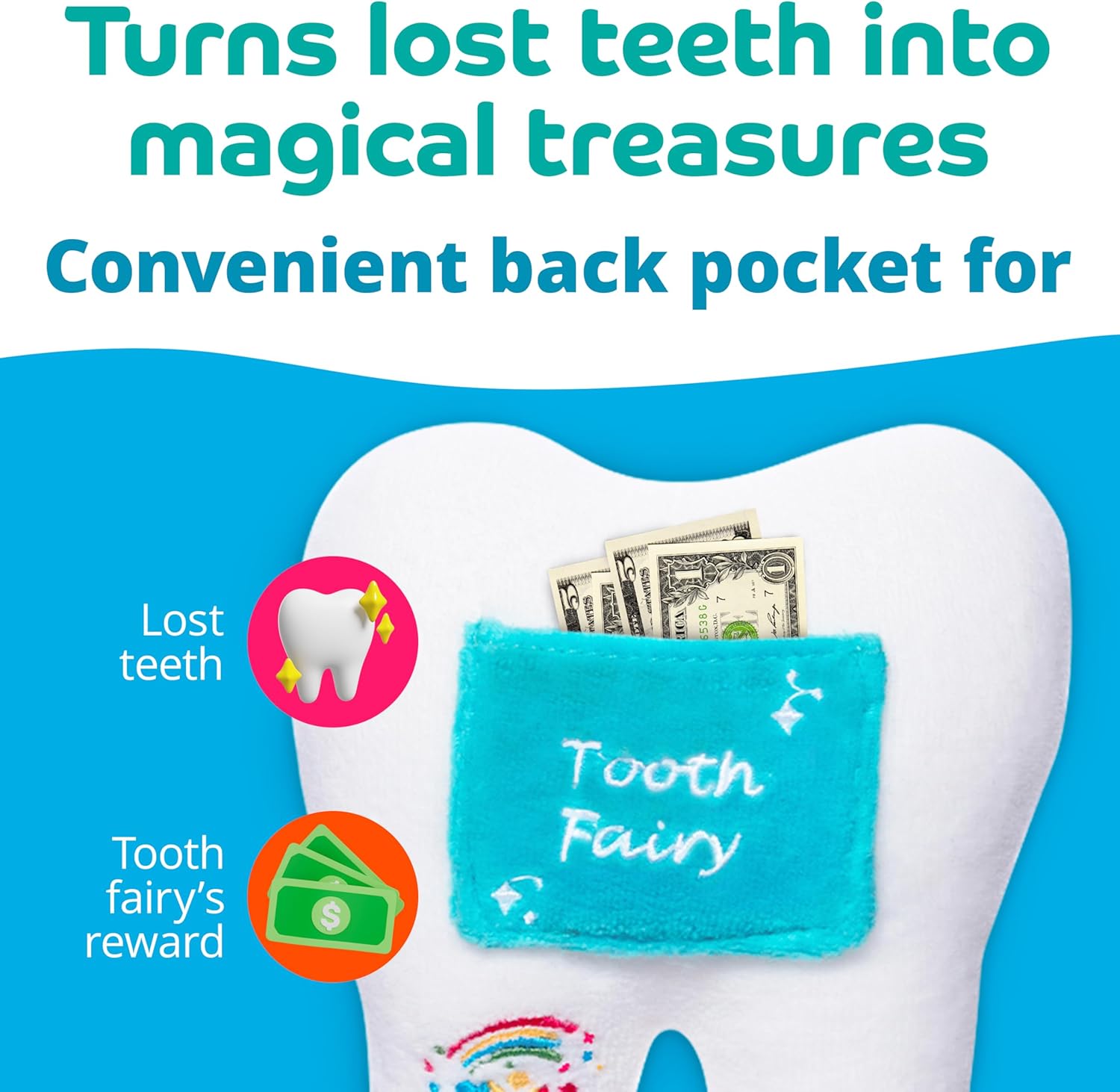 Cuddly Kiddos Tooth Fairy Pillow with Pocket