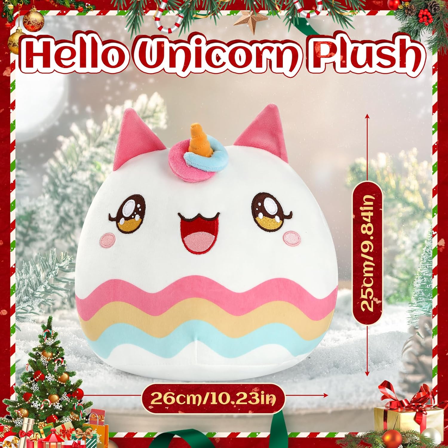 Dongying Christmas Unicorn Plush Pillow