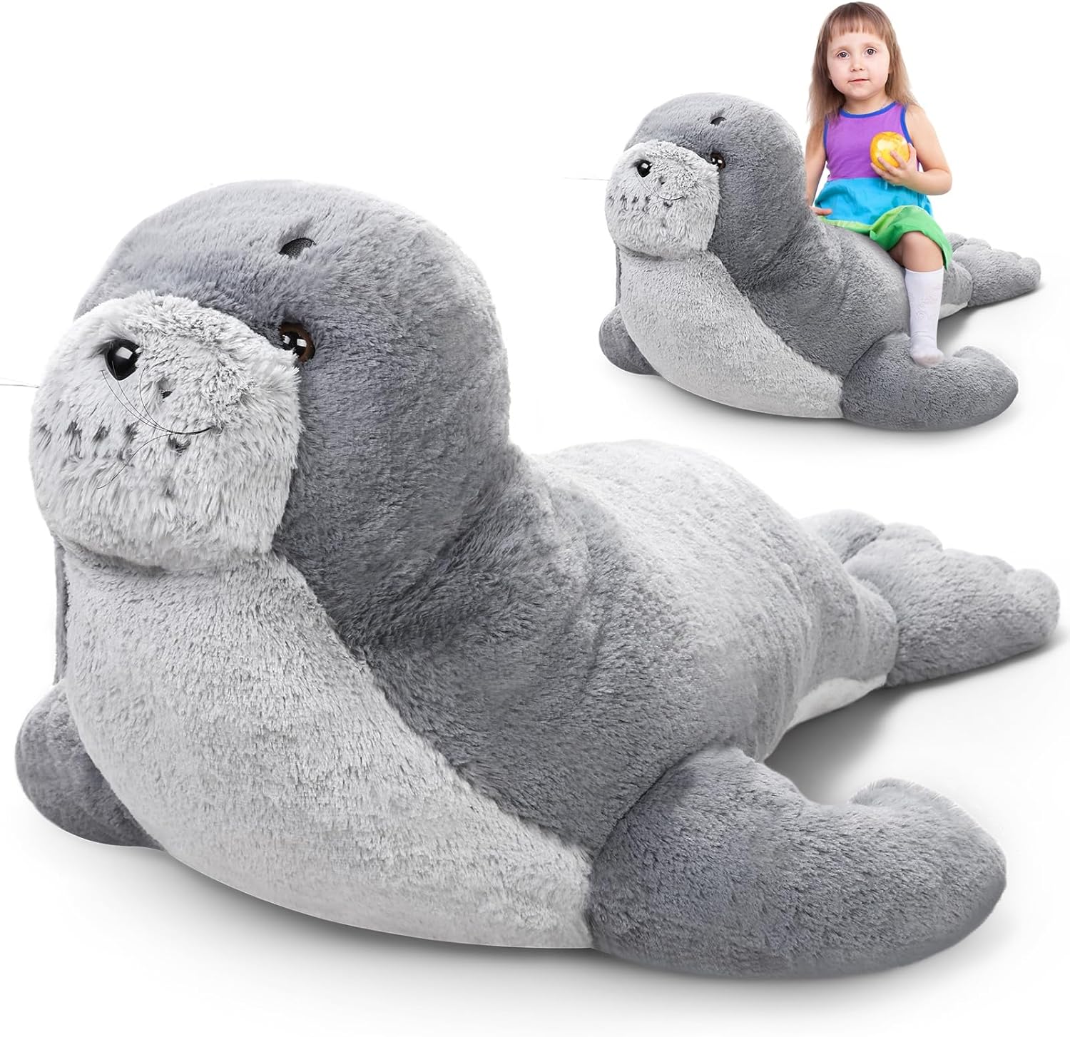 39 Inch Giant Seal Plush Stuffed Animal Cuddle Toy