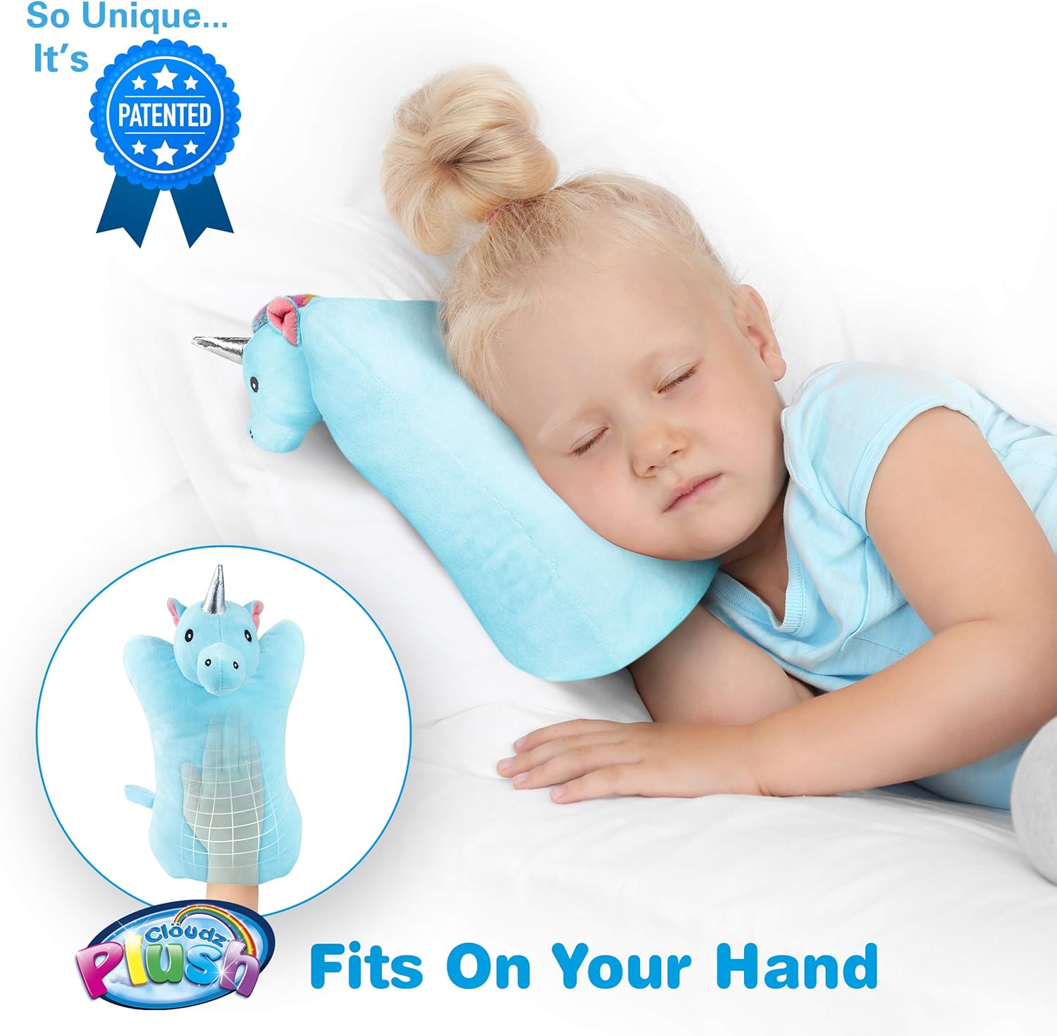 Cloudz Plush On Hand Kids Travel Pillow - Unicorn 1