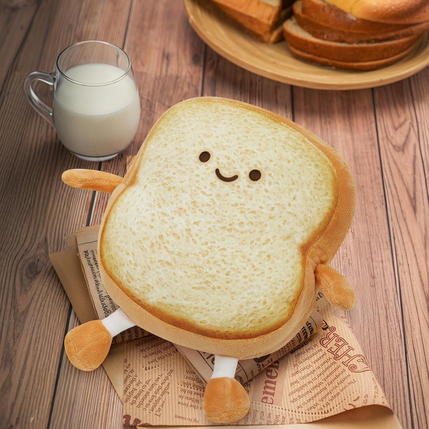 Pacreck Toast Bread Plush Pillow Toy 12in