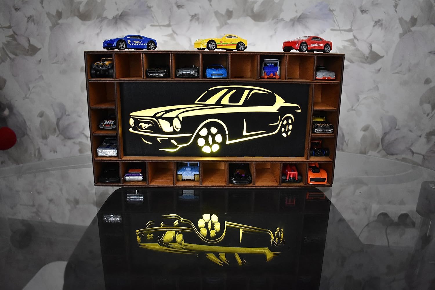 Premium Wooden Toy Car Parking Storage for Kids