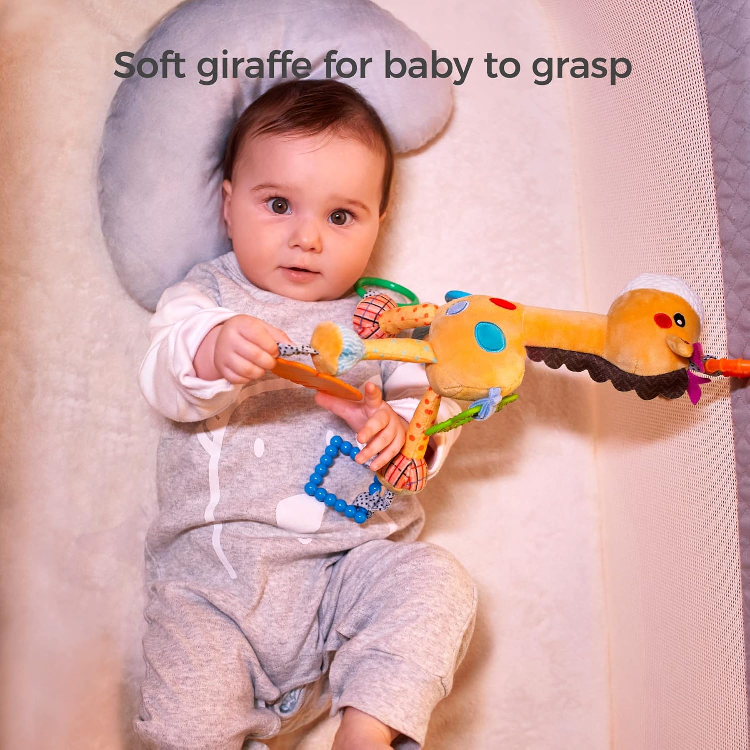 TUMAMA Giraffe Hanging Rattle Toy for Newborns