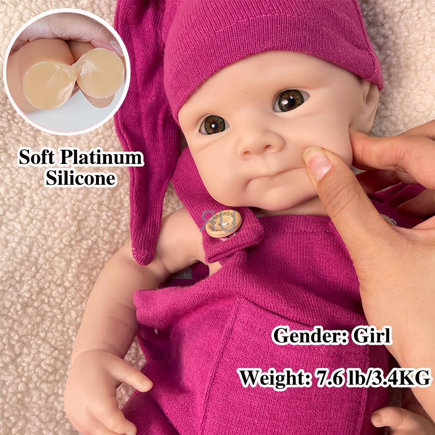 Oppaionaho 19 Silicone Reborn Baby Doll with Birth Certificate