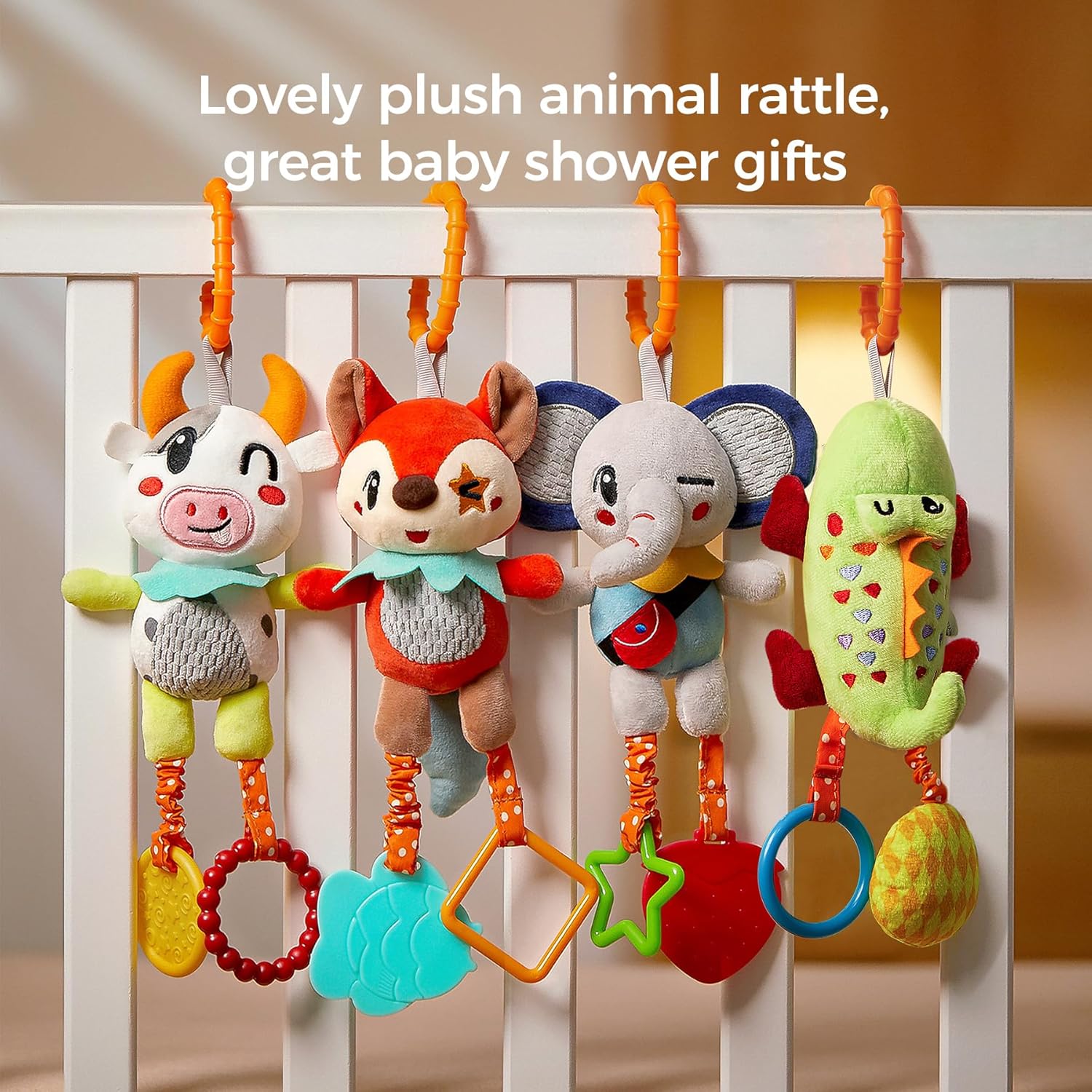 TUMAMA 4 Pack Baby Sensory Plush Toys