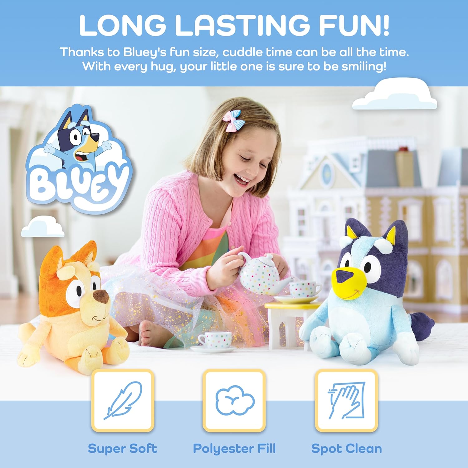 Bluey Bingo Plush Pillow Buddy Set - 12 Inch Soft Support