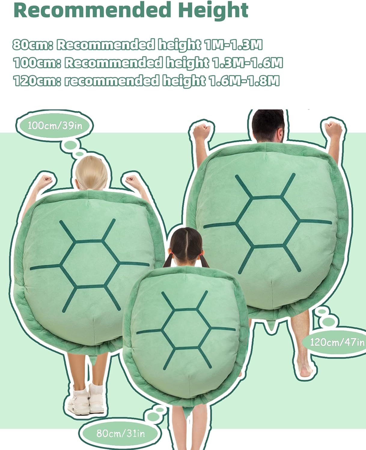 40 Inch Wearable Turtle Shell Plush Pillow for Adults