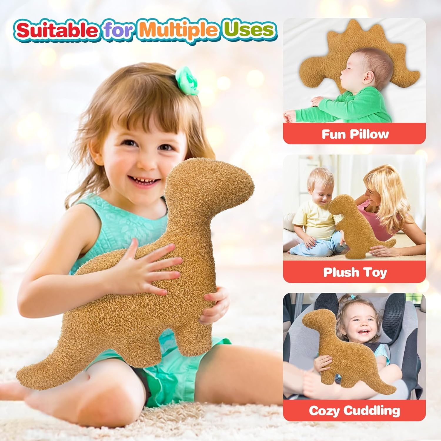 Dino Nugget Pillow Funny Plush Toy for Kids