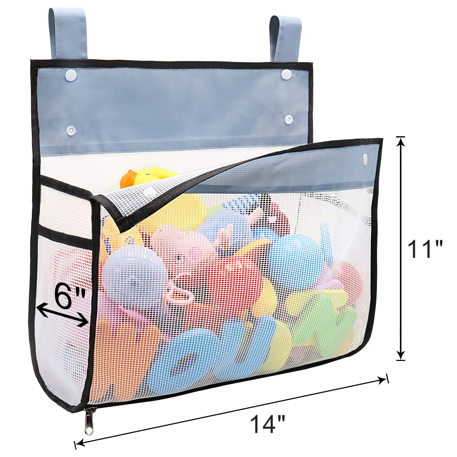 Muchfun Bath Toy Organizer With Hooks and Zipper