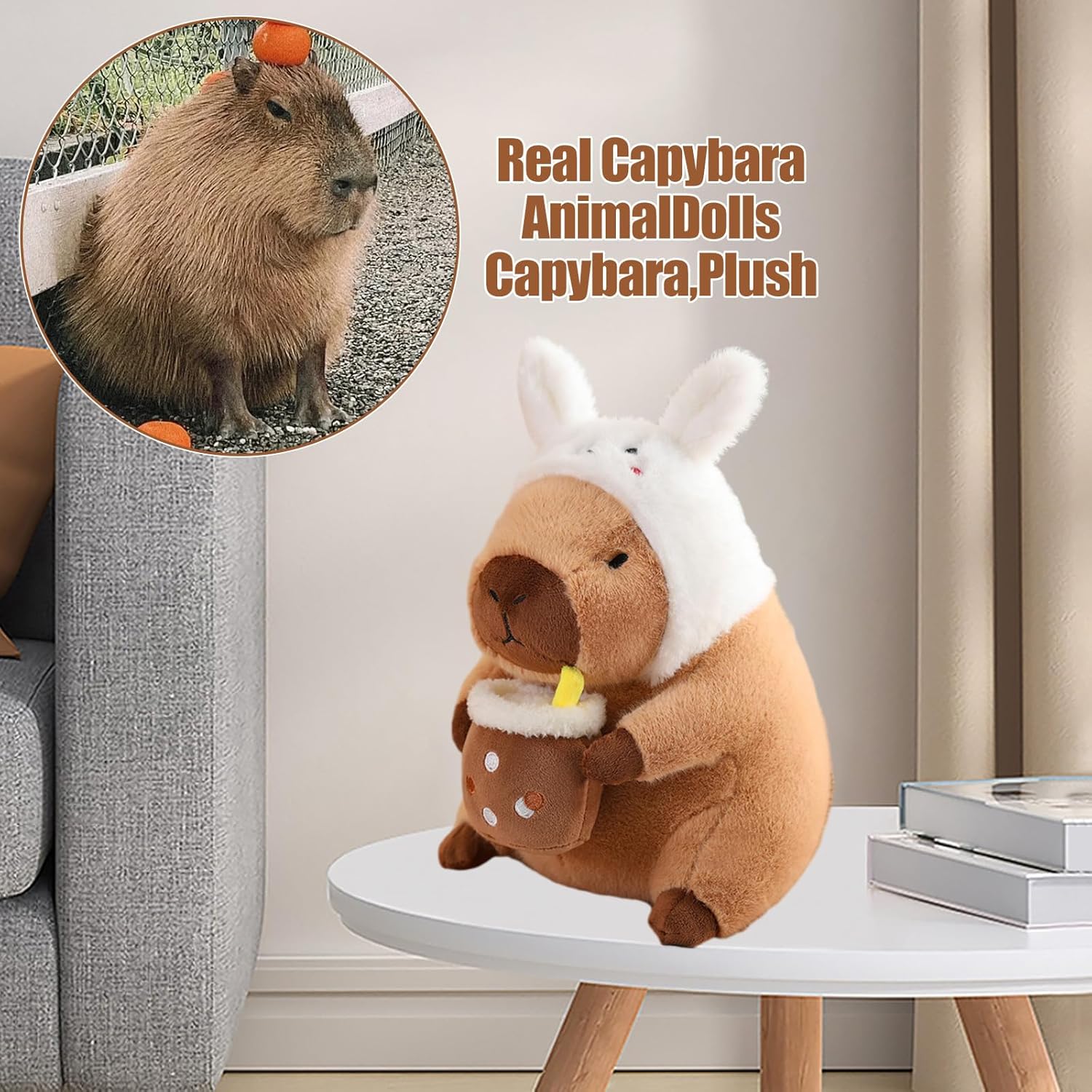 12 Inch Capybara Plush Pillow Kawaii Bunny Stuffed Animal Toy