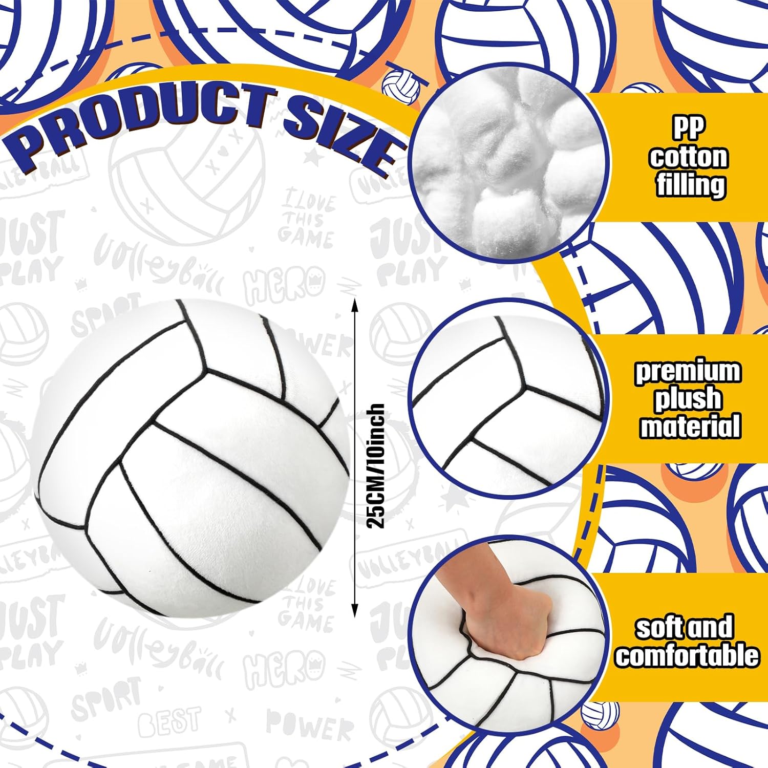Gerrii Volleyball Plush Pillow Set 2 Pcs