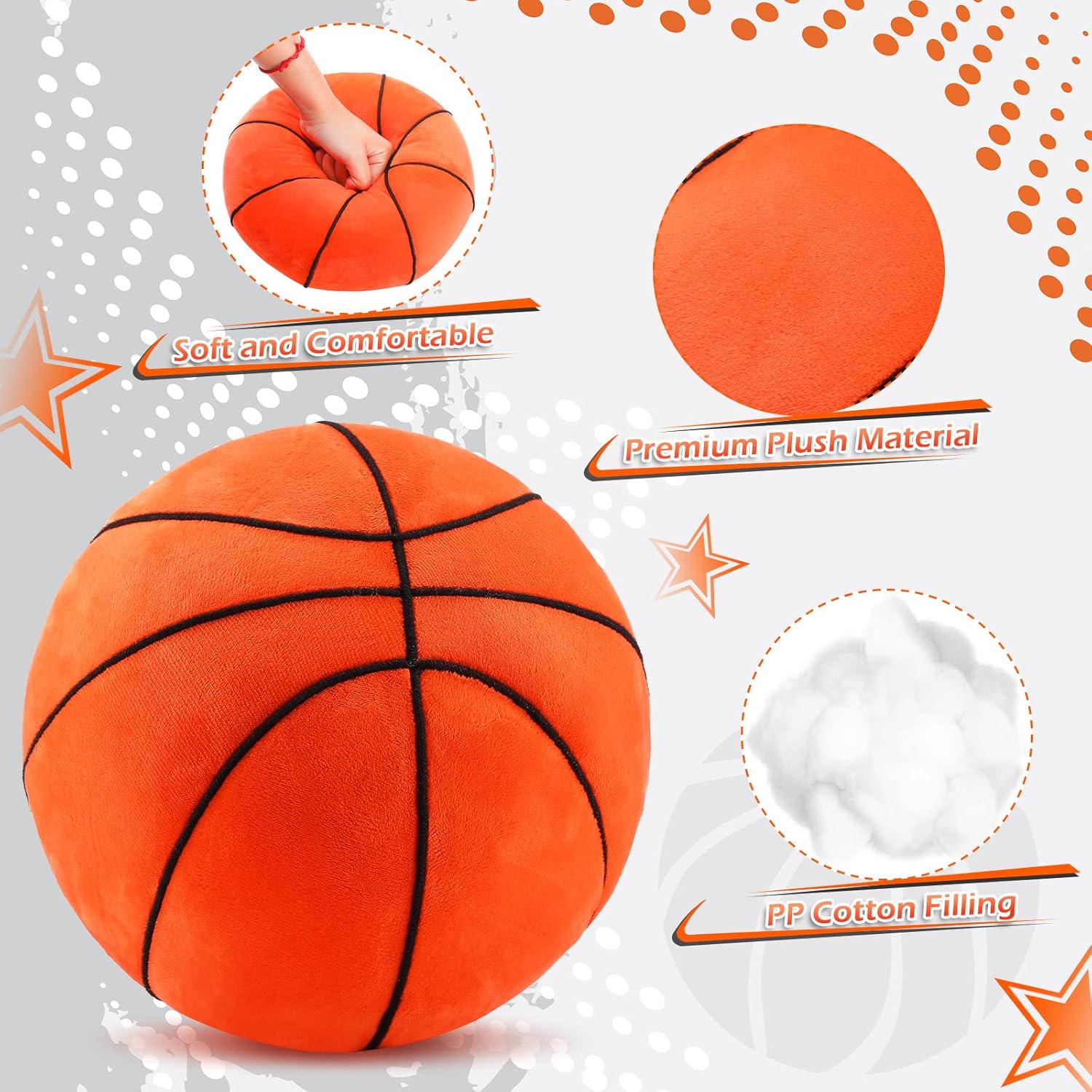 HyDren 2 Pcs Plush Basketball Pillows