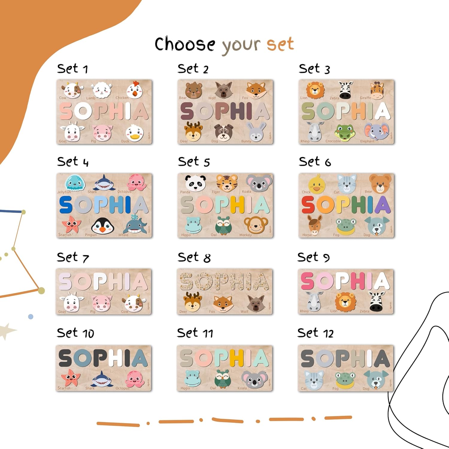 Agukids Personalized Baby Name Puzzle