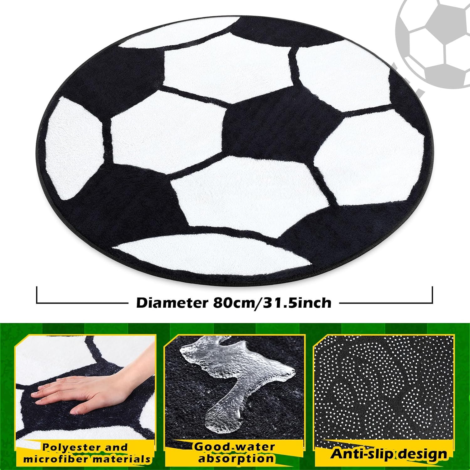 Nuanchu Soccer Plush Pillows and Rug Set