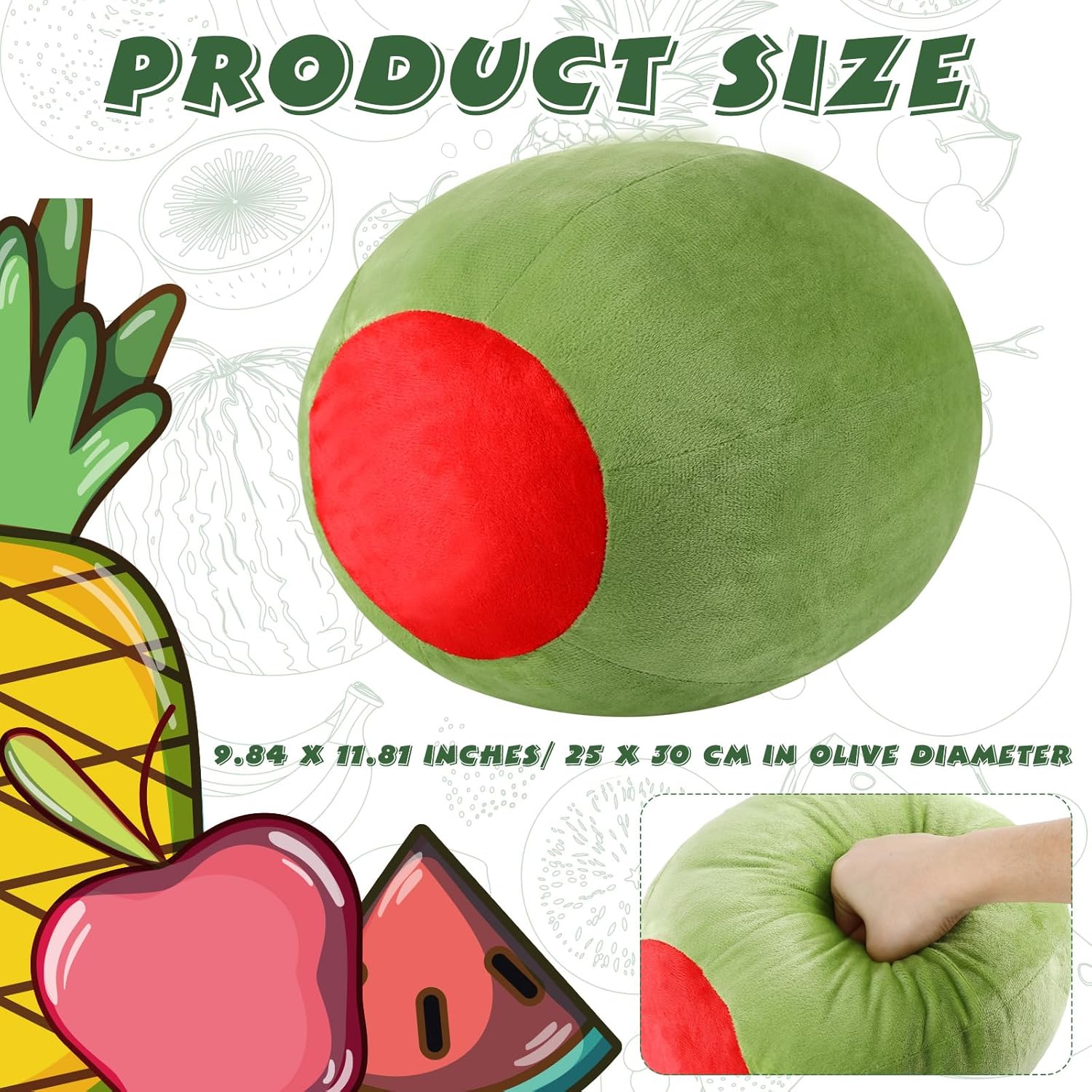 Beeveer Olive Shaped Plush Pillow Cute Hugging Toy