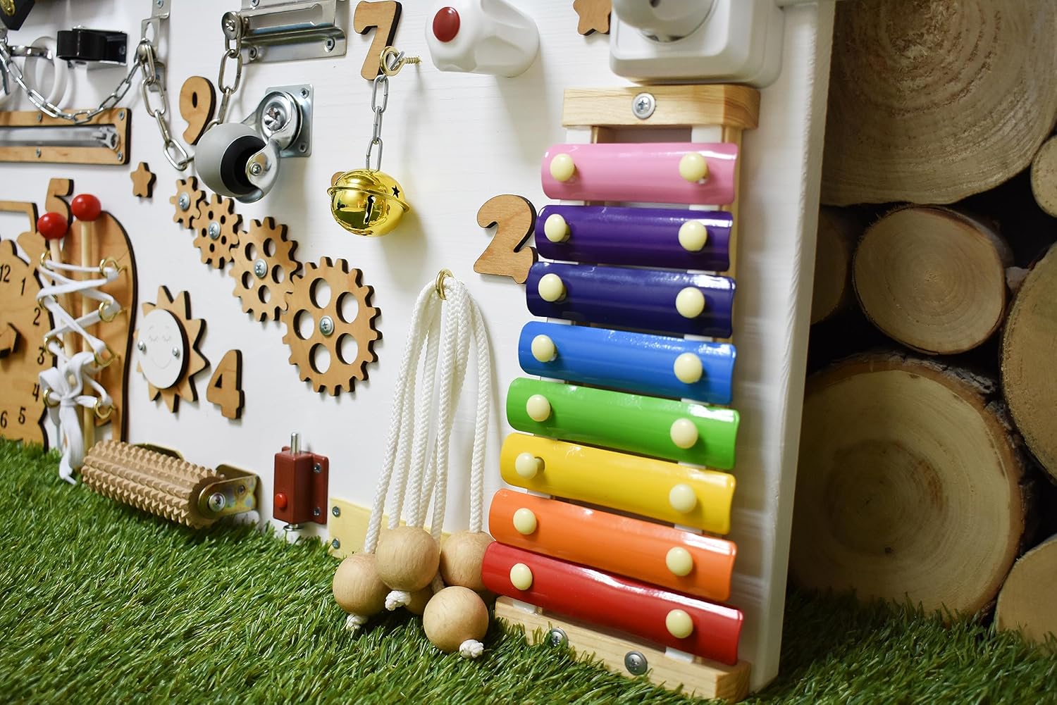 Handmade Toddler Busy Board - Sensory Development Toy