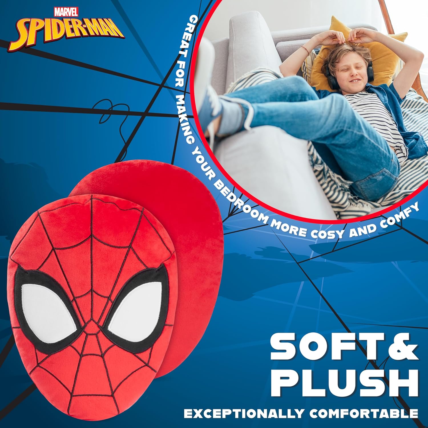 Disney 3D Plush Pillow for Kids - Red Spiderman Design