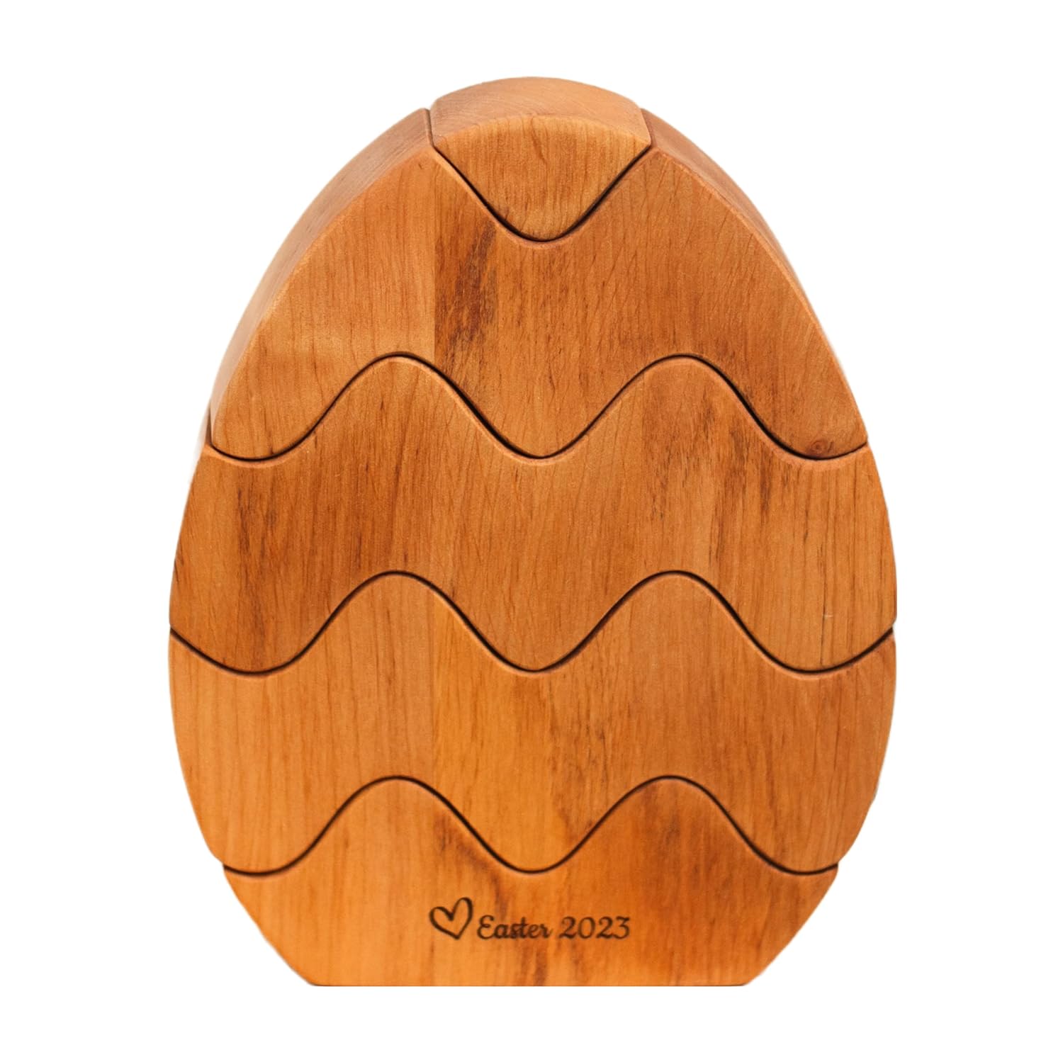 Personalized Wooden Bunny Stacker Egg Toy for Toddler
