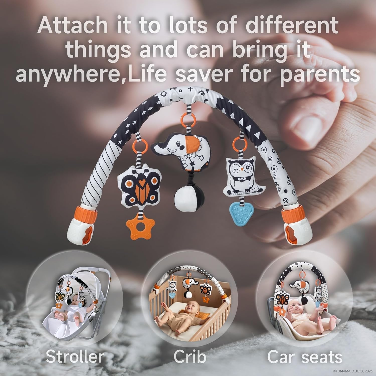 TUMAMA Car Seat Toys for Babies 0-6 Months 1