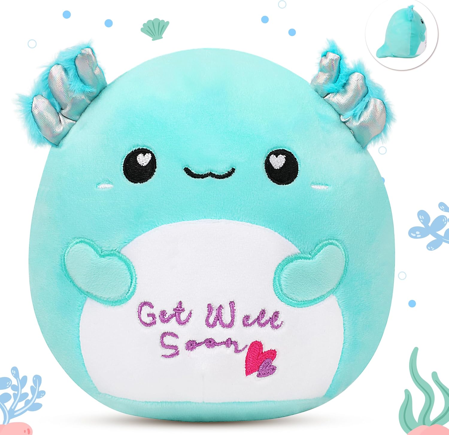 Easfan Get Well Soon Axolotl Plush Pillow