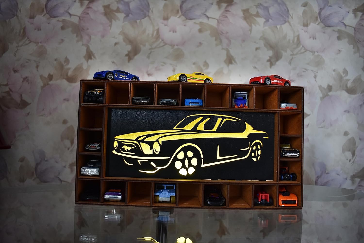 Premium Wooden Toy Car Parking Storage for Kids