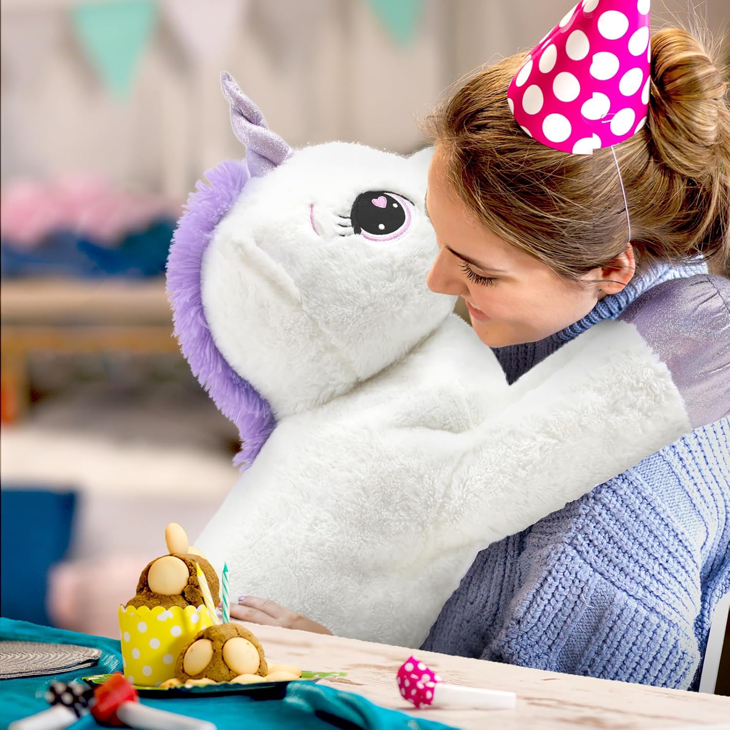 Big Unicorn Plush Pillow for Girls - 31