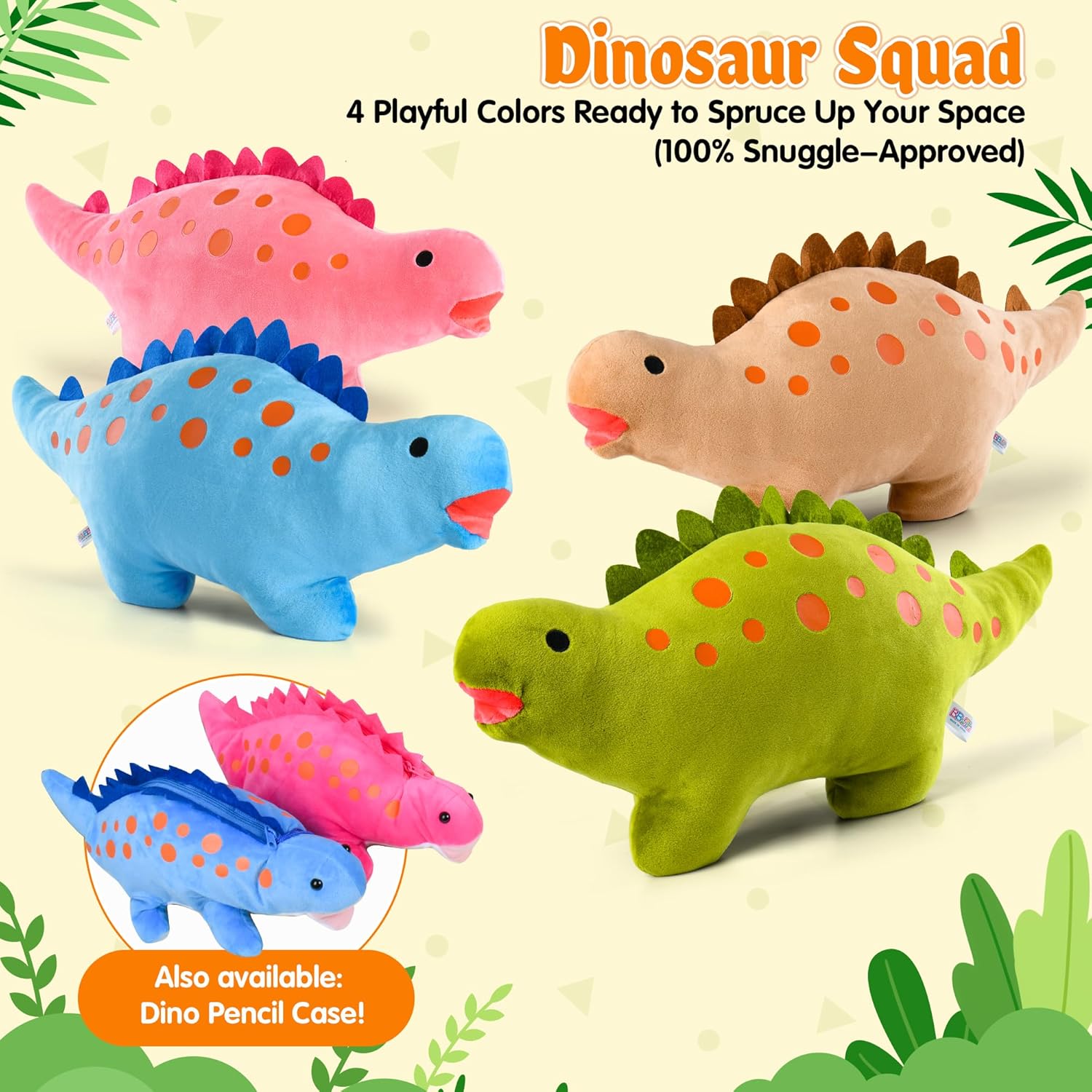 BB FUN HOUSE Dinosaur Pillow Plush Green